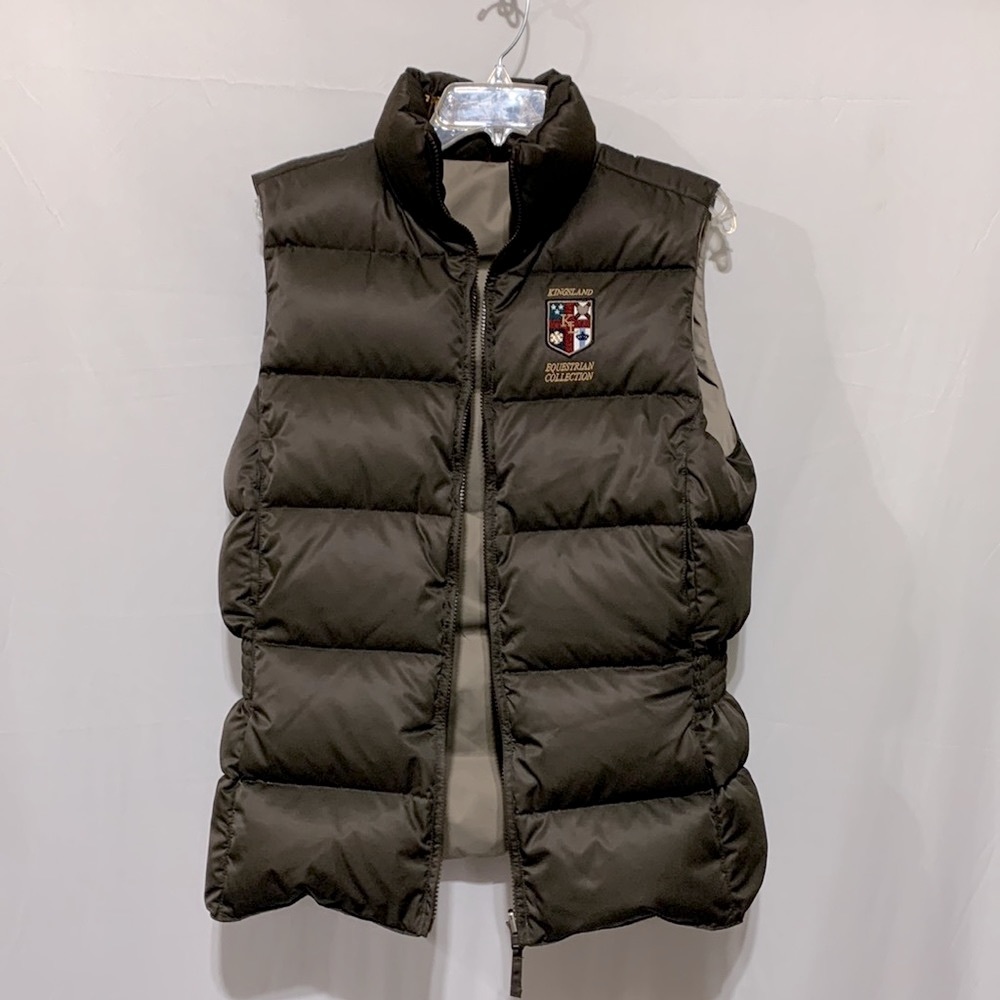 KINGSLAND Equestrian Collection Down/feather puffer vest REVERSIBLE women’s L